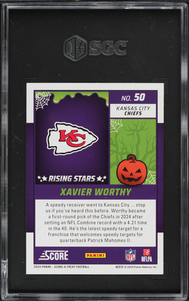 2024 Score-A-Treat Rising Stars Bats Xavier Worthy ROOKIE #50 SGC 9.5 MINT+