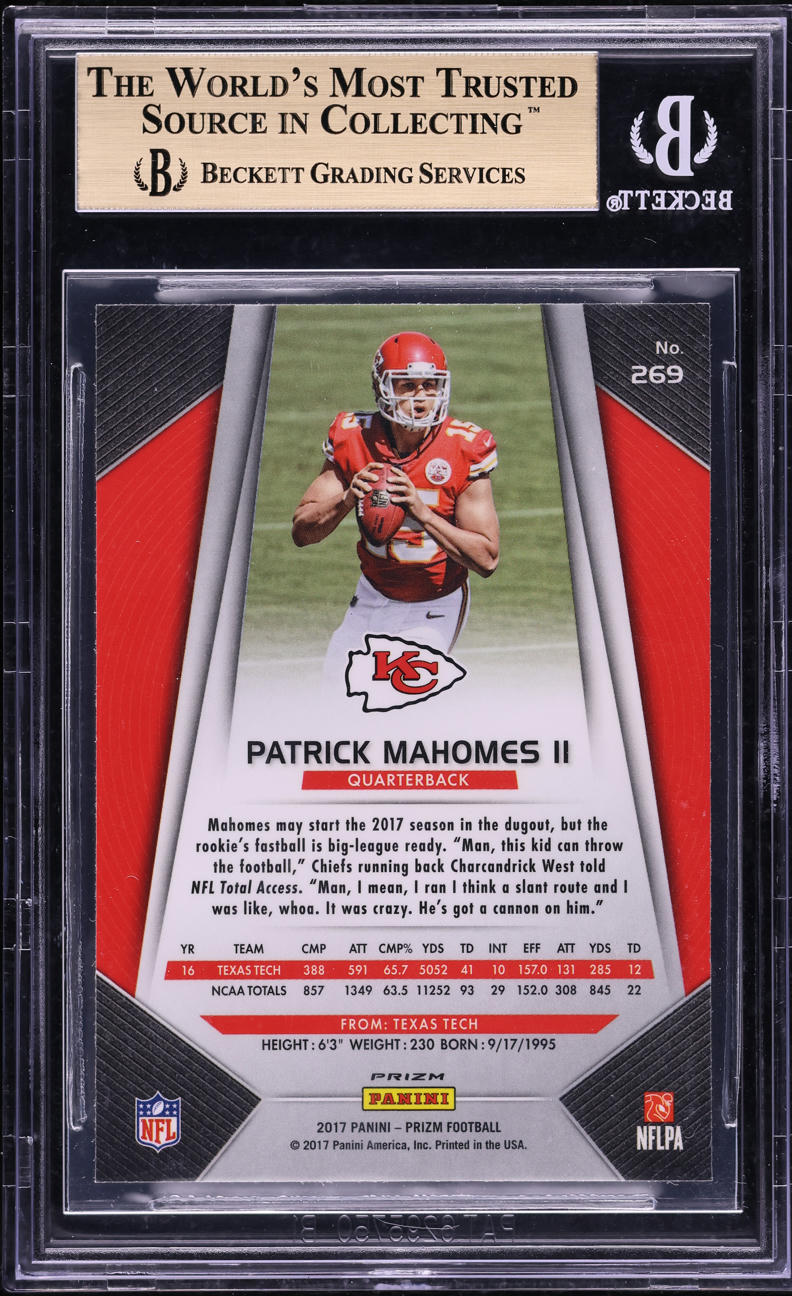 2017 Panini Prizm Silver Patrick Mahomes II ROOKIE #269 BGS 9.5 GEM MINT