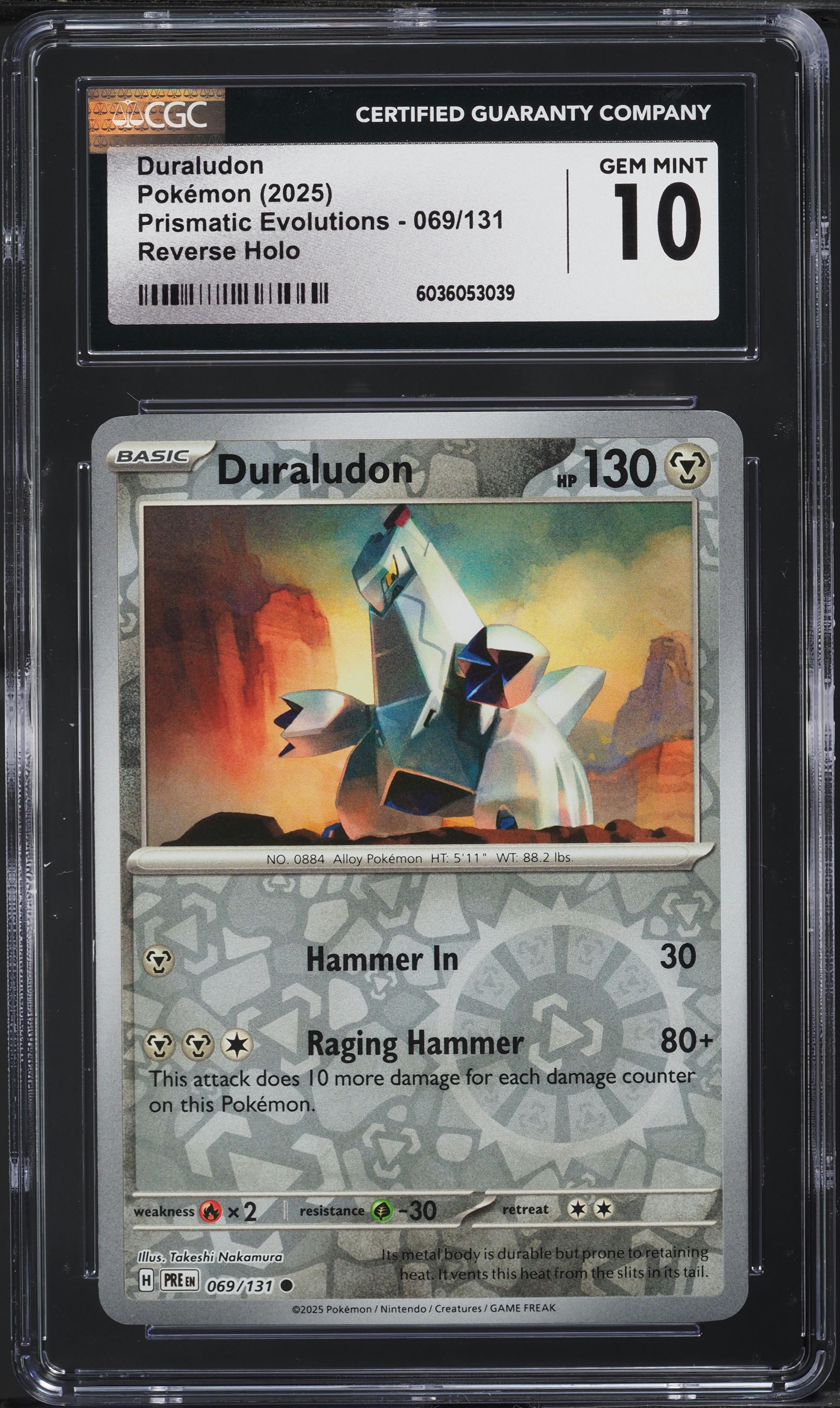pokemon cards duraludon 2025 SV Prismatic Evolutions Reverse Holo #69 CGC 10 GEM MINT on Fanatics Collect have for any serious collector or competitor looking to strengthen their deck Pokemon » Duraludon V -