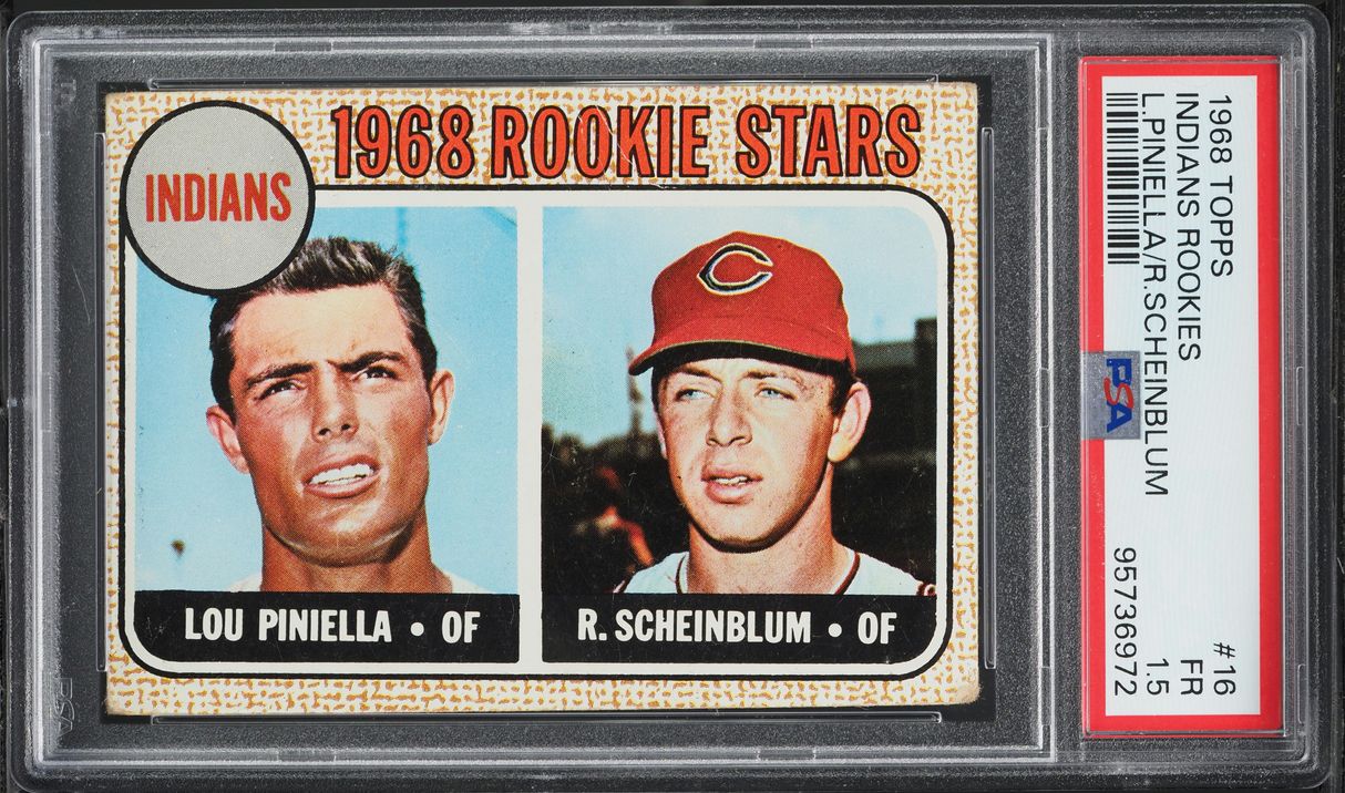 1968 Topps Lou Piniella & Richie Scheinblum ROOKIE #16 PSA 1.5 FR