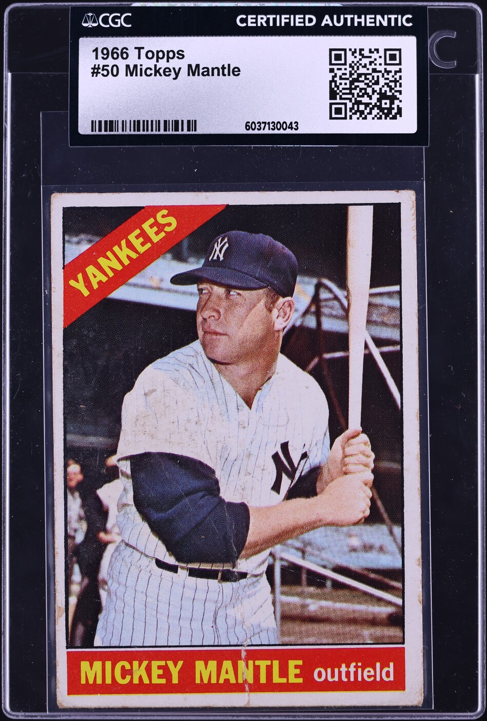 1966 Topps Mickey Mantle #50 CGC AUTH