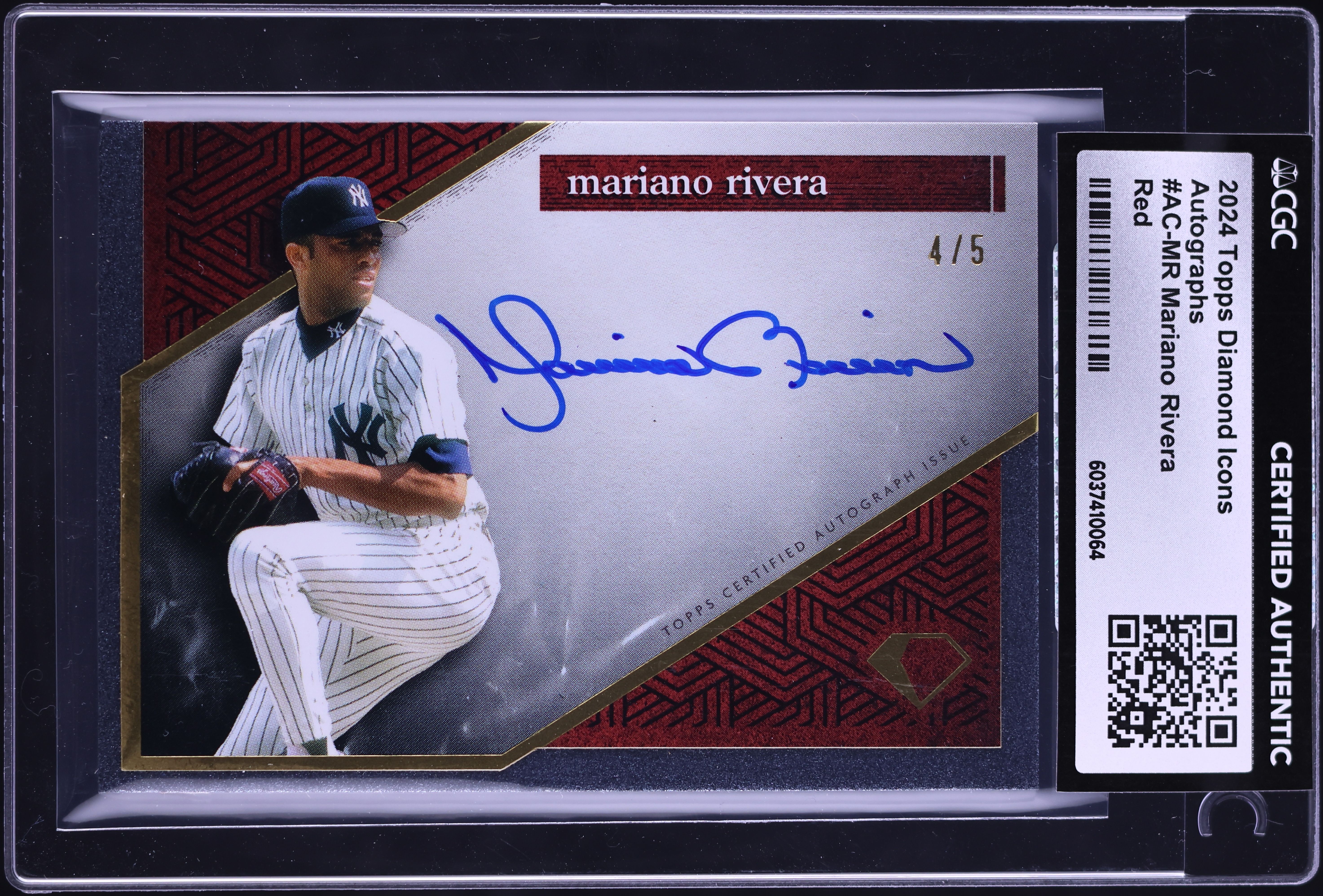 2024 Topps Diamond Icons Red Mariano Rivera AUTO /5 #AC-MR CGC 
