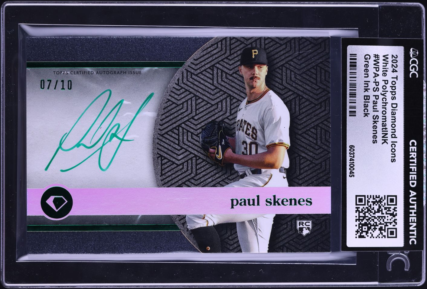2024 Topps Diamond Icons White PolychromatINK Paul Skenes RC AUTO /10 CGC AUTH