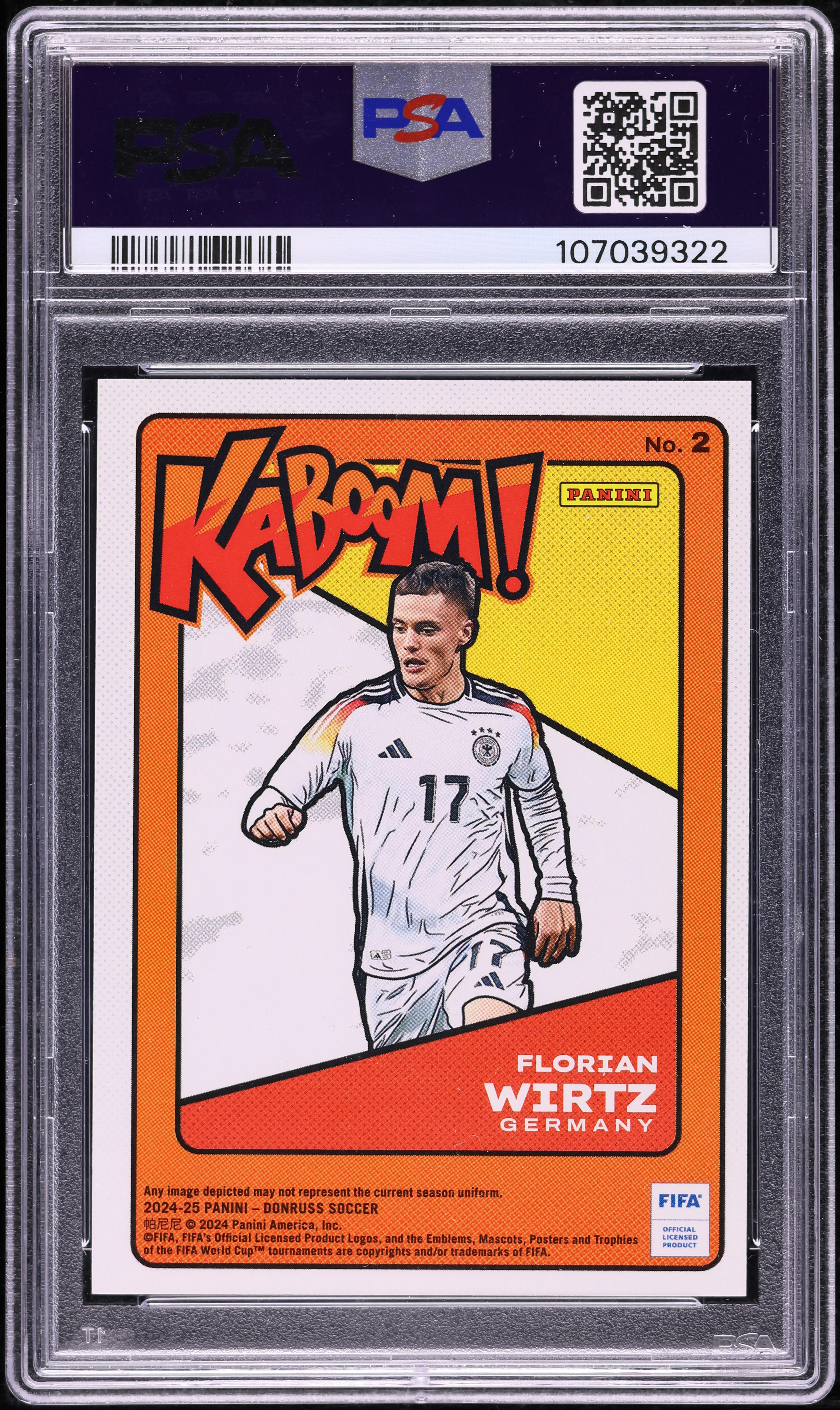 2024 Donruss FIFA Kaboom! Florian Wirtz #2 PSA 10 GEM MINT on