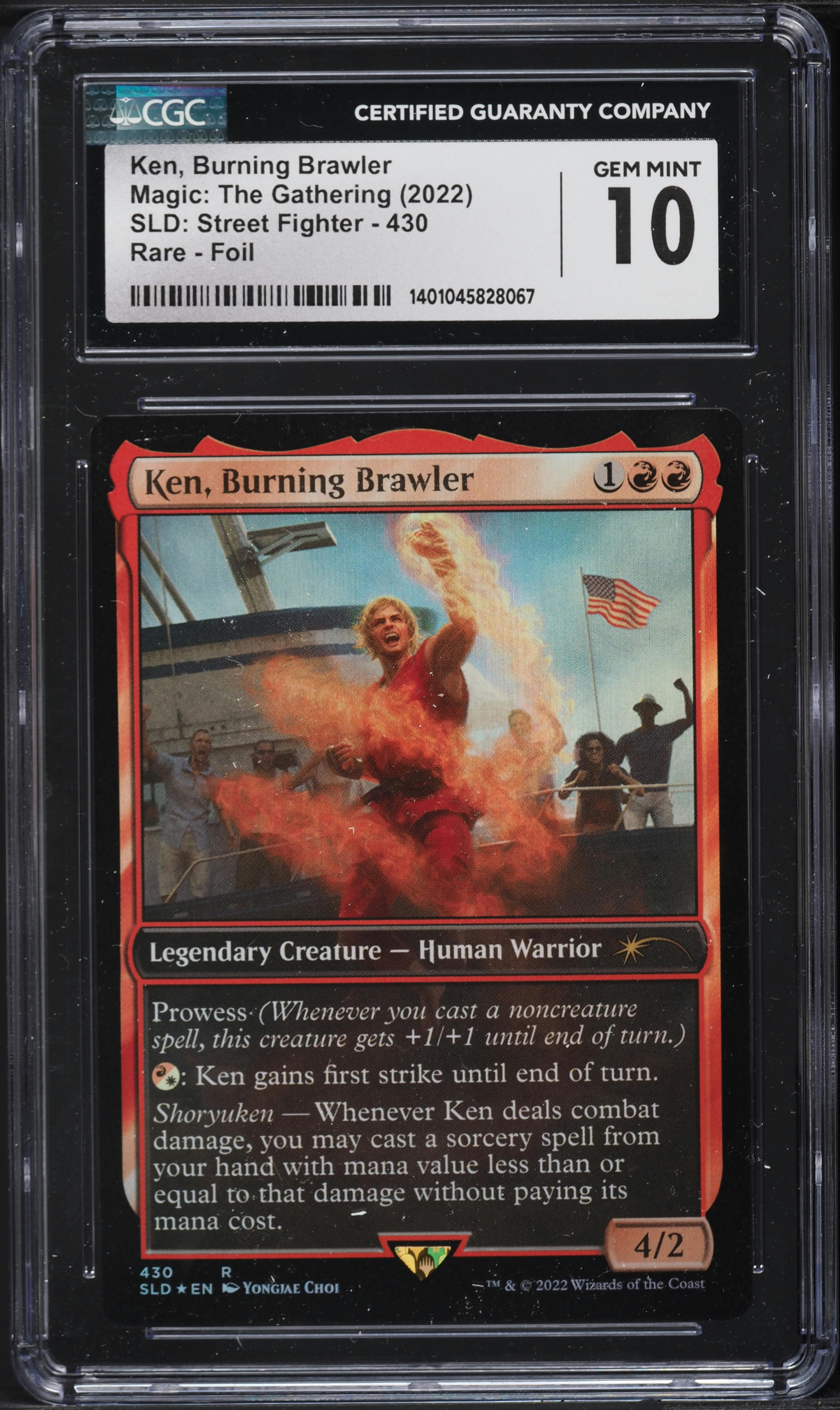 2022 Magic The Gathering SLD Street Fighter Foil Ken Burning