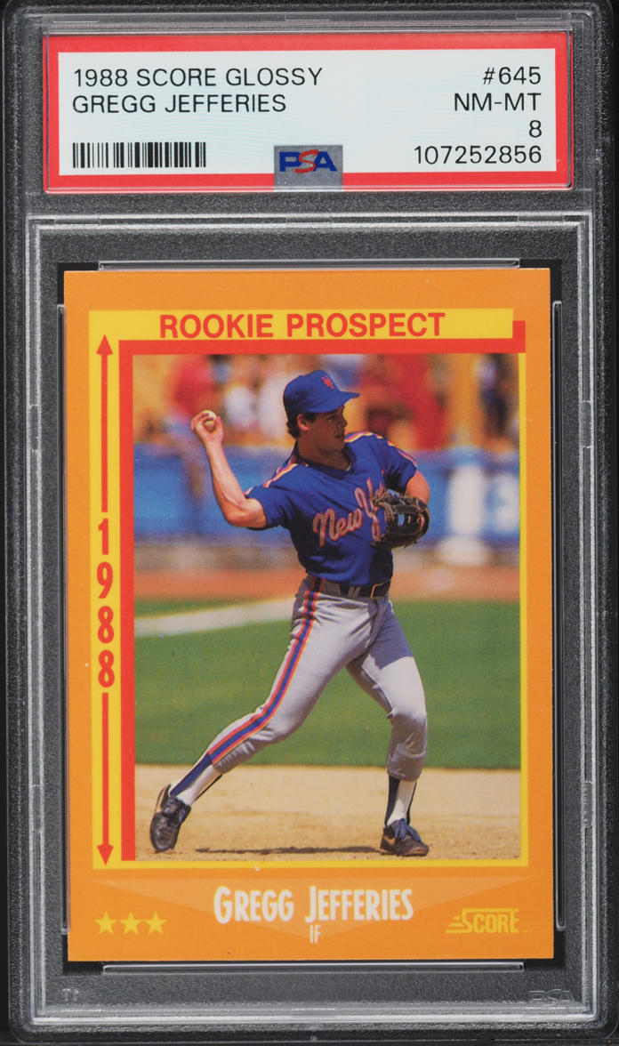 1988 Score Glossy Gregg Jefferies ROOKIE #645 PSA 8 NM-MT