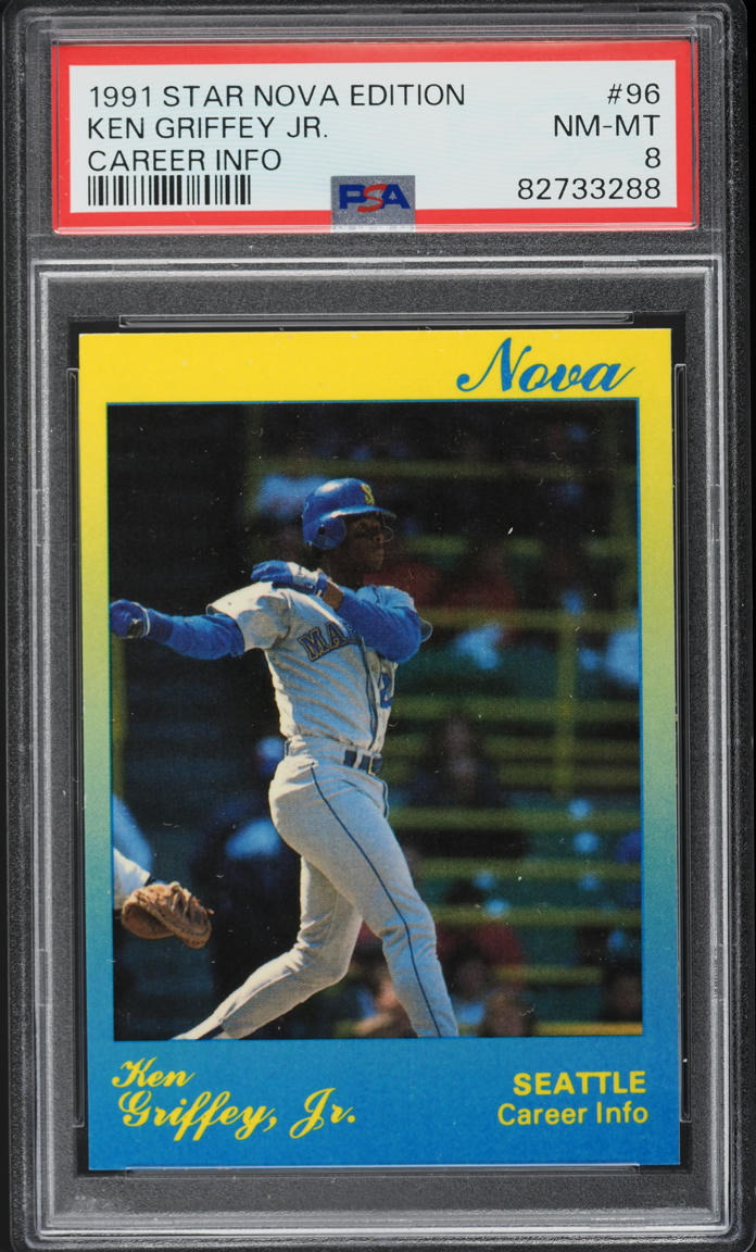 1991 Star Nova Edition Career Info Ken Griffey Jr. #96 PSA 8 NM-MT