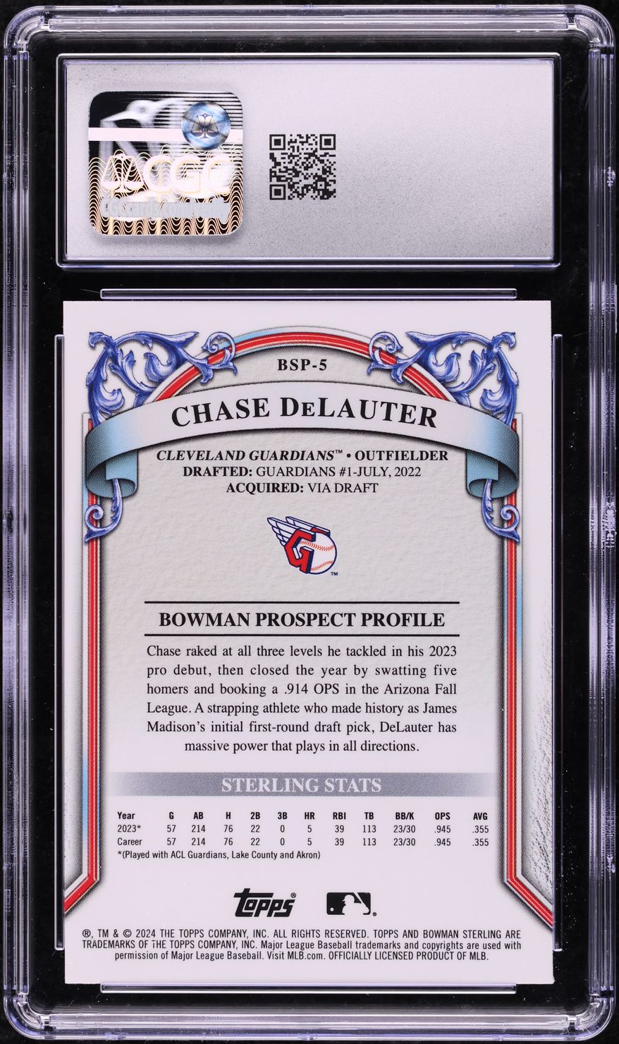 2024 Bowman Sterling Gold Refractor Chase DeLauter PROSPECT /50 