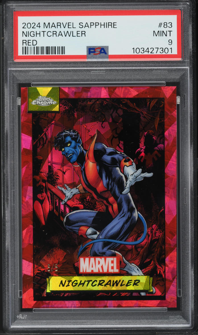 2024 Topps Chrome Marvel Sapphire Edition Red Nightcrawler 5/5 #83 PSA 9 MINT