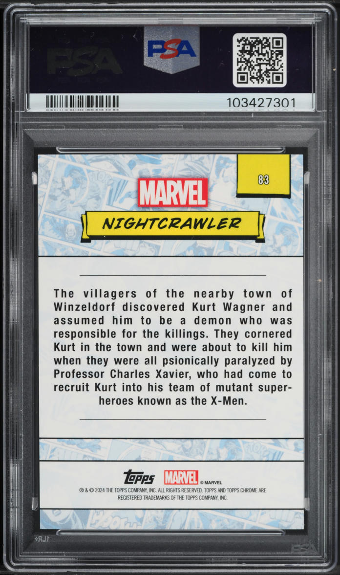 2024 Topps Chrome Marvel Sapphire Edition Red Nightcrawler 5/5 #83 PSA 9 MINT