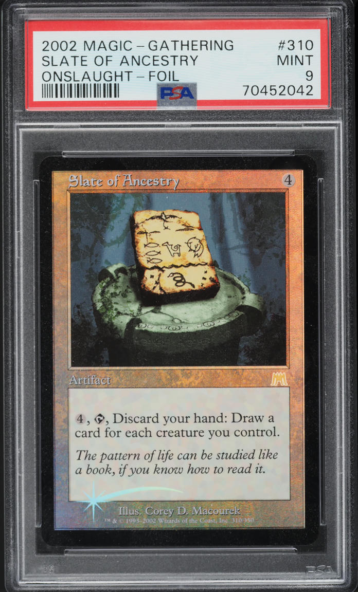 2002 Magic The Gathering MTG Onslaught Foil Slate Of Ancestry #310 PSA 9  MINT on Fanatics Collect
