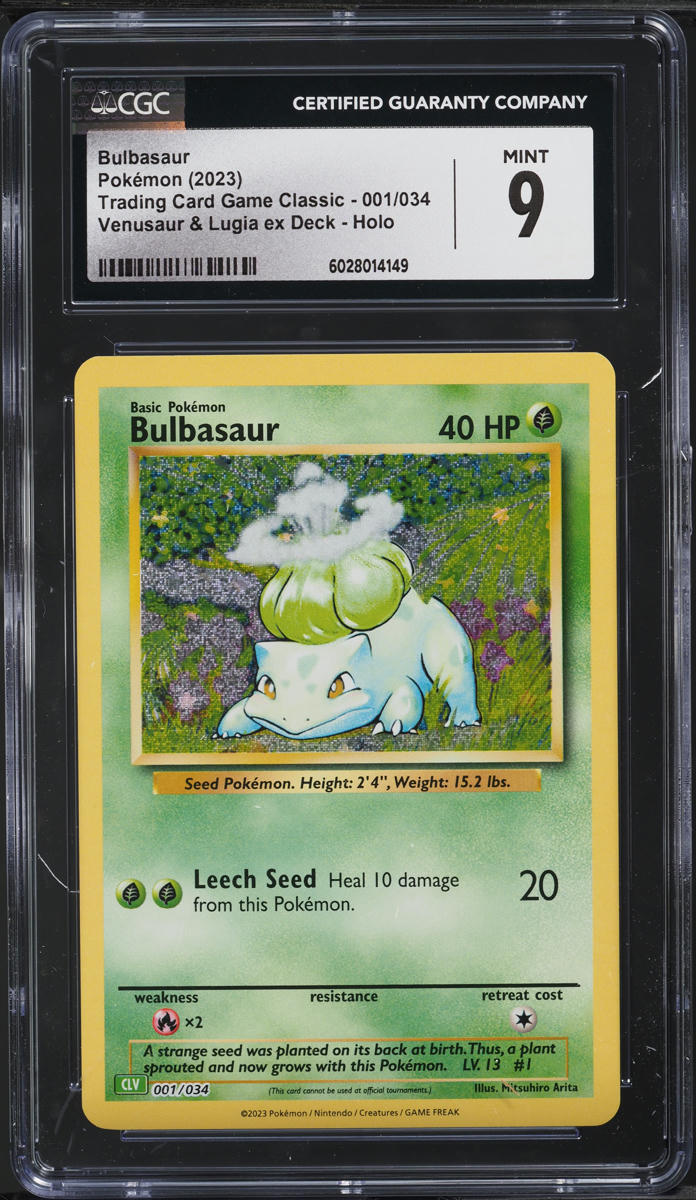 2023 Pokemon Scarlet & Violet TCG Classic Collection Bulbasaur #1 CGC 9 MINT