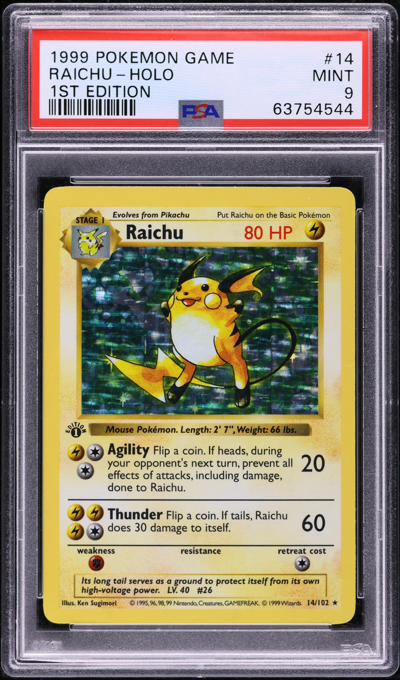 raichu pokemon card value 14/102 - (14/102) - Base Set including damage RAICHU - 14/62 - Fossil
