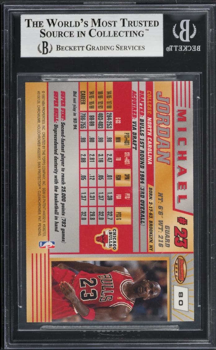 1996 Bowman's Best Michael Jordan #80 BGS 8.5 NM-MT+