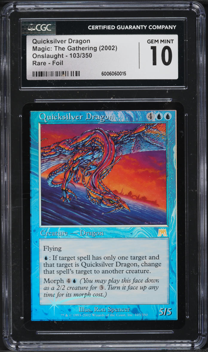 2002 Magic The Gathering MTG Onslaught Foil Quicksilver Dragon