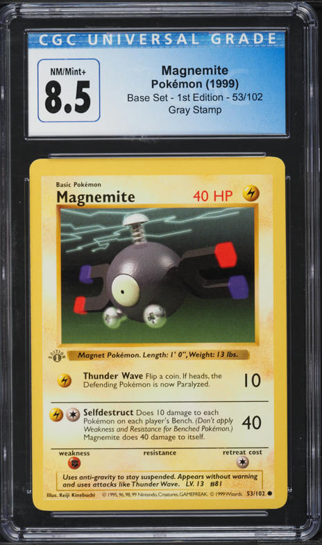 PSA Mint 9 - 1999 - Pokemon - Base Set - Magnemite (Shadowless)