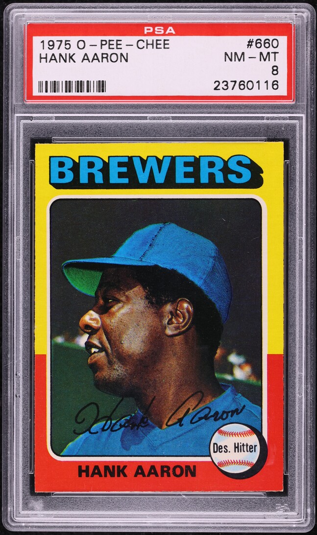 1975 O-Pee-Chee Hank Aaron #660 PSA 8 NM-MT