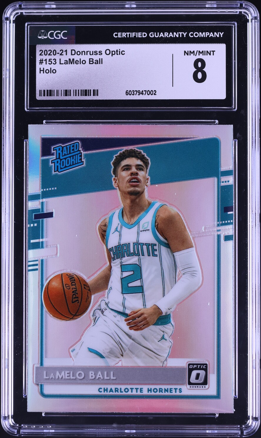 2020 Donruss Optic Holo LaMelo Ball ROOKIE #153 CGC 8 NM-MT