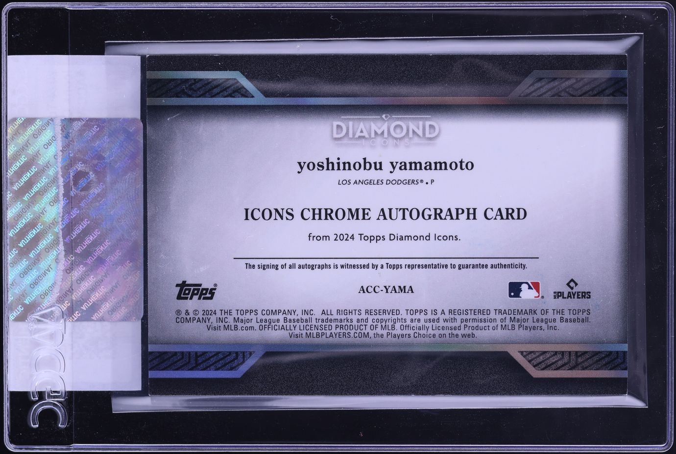 2024 Topps Diamond Icons Chrome Yoshinobu Yamamoto ROOKIE AUTO /25