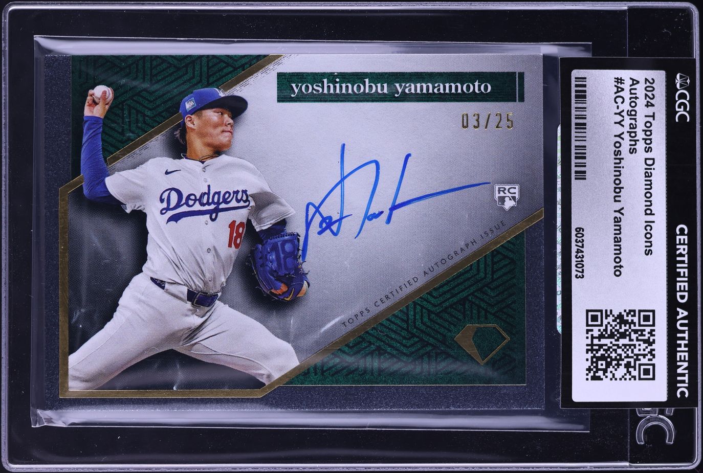 2024 Topps Diamond Icons Yoshinobu Yamamoto ROOKIE AUTO /25 #AC-YY