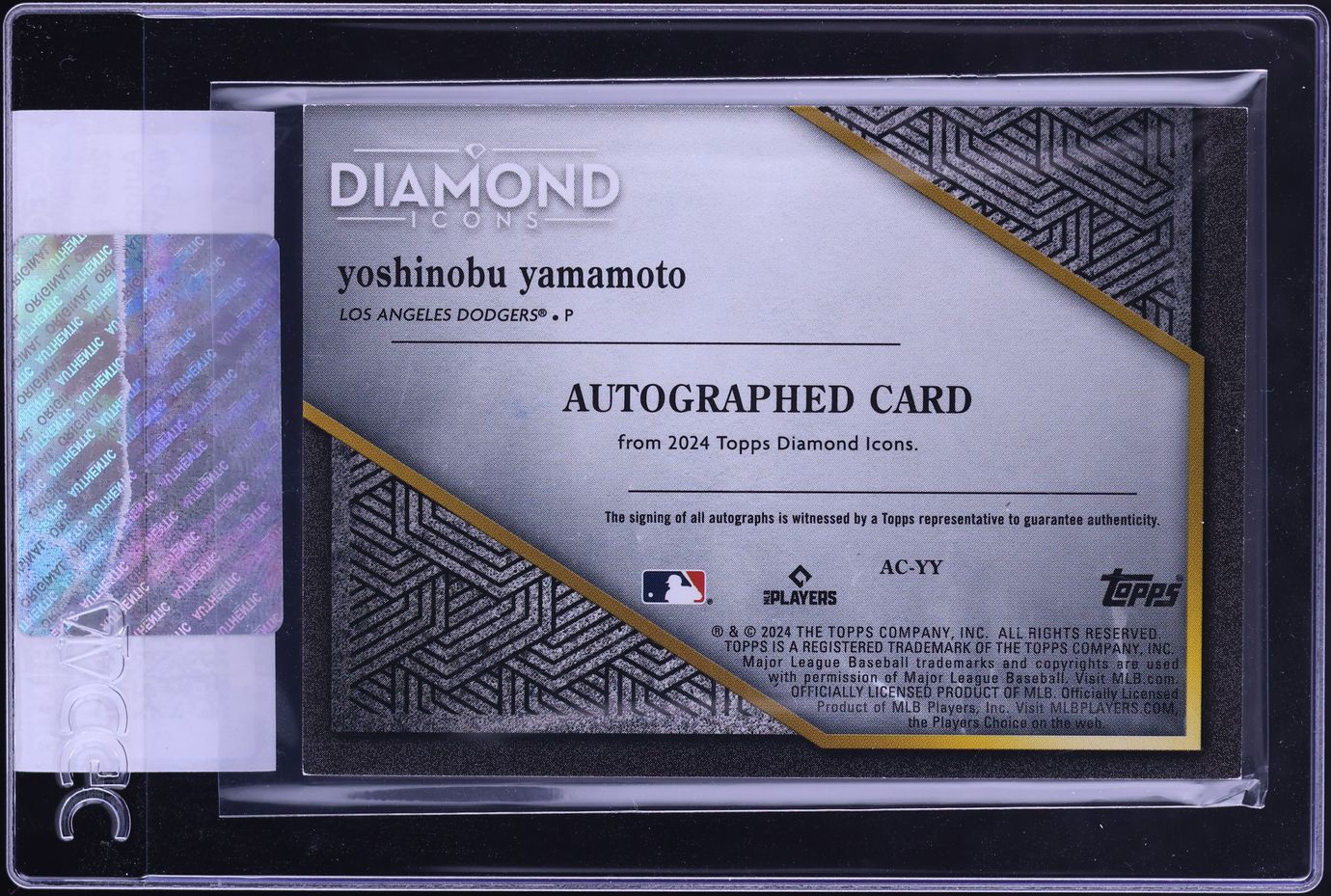 2024 Topps Diamond Icons Yoshinobu Yamamoto ROOKIE AUTO /25 #AC-YY