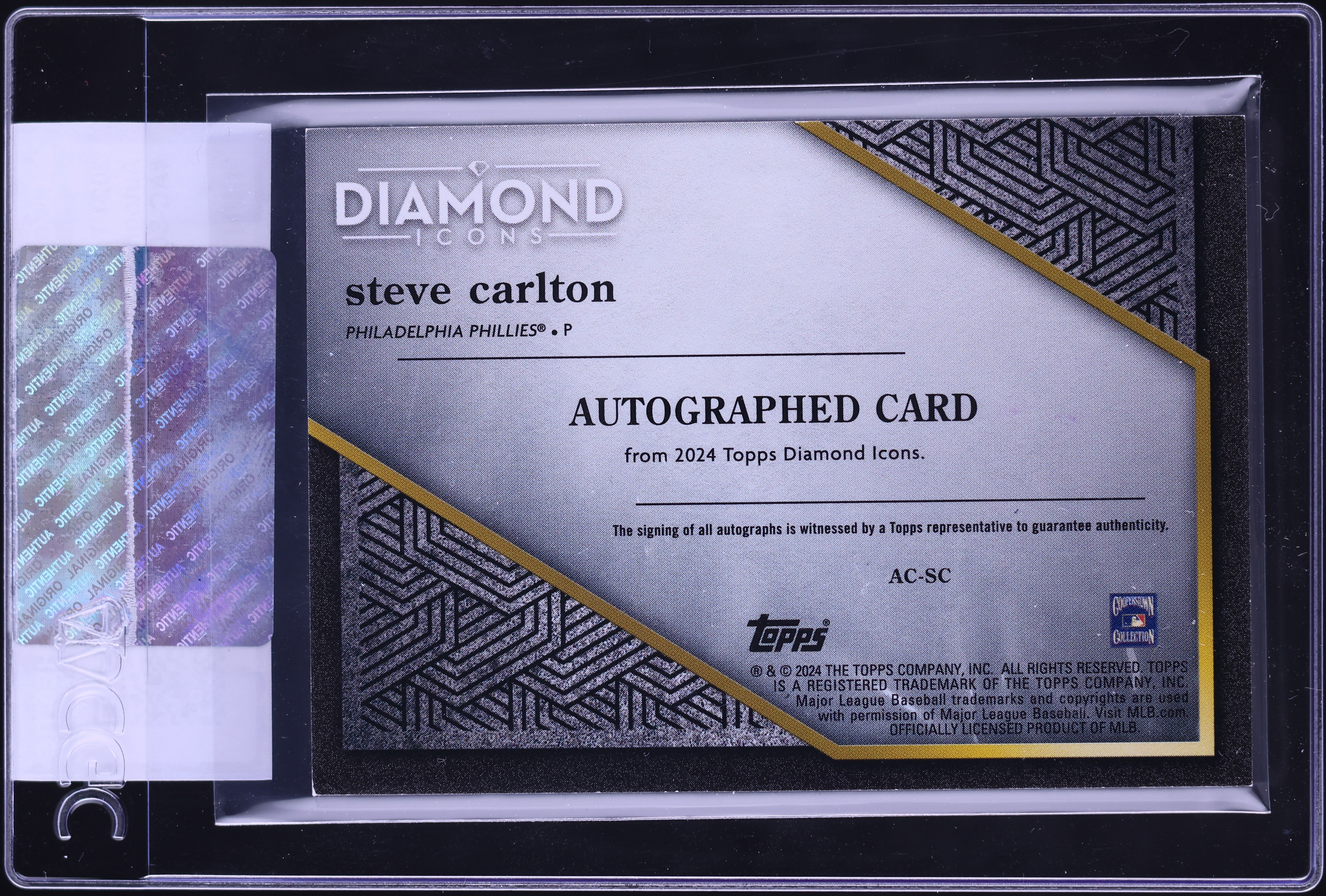 2024 Topps Diamond Icons Steve Carlton AUTO /25 #AC-SC CGC AUTH on 