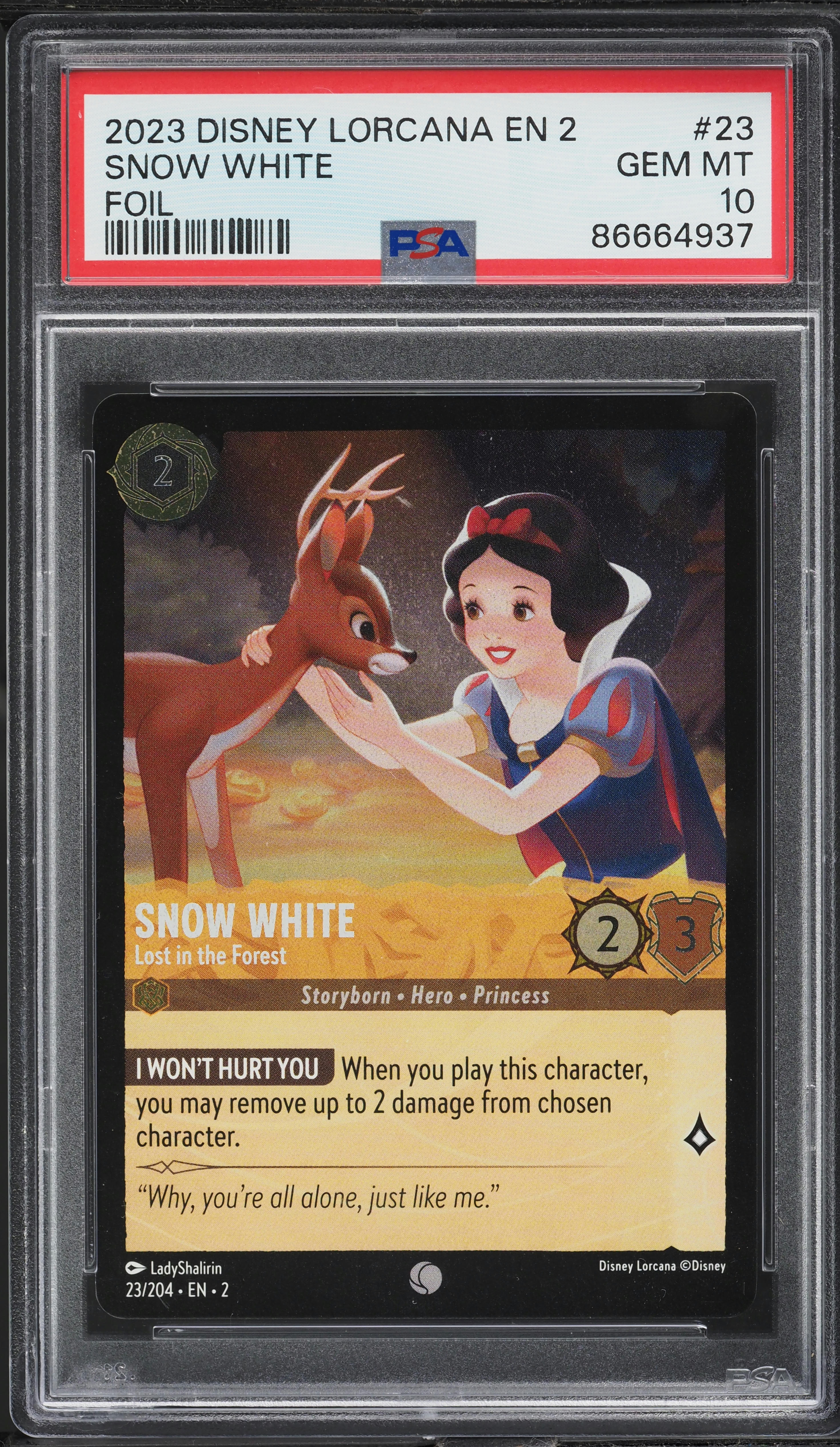 2023 Disney Lorcana Rise Of The Floodborn Foil Snow White #23 PSA