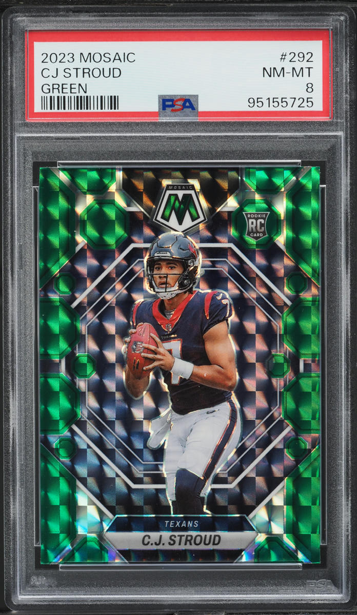 2023 Panini Mosaic Green C.J. Stroud ROOKIE #292 PSA 8 NM-MT
