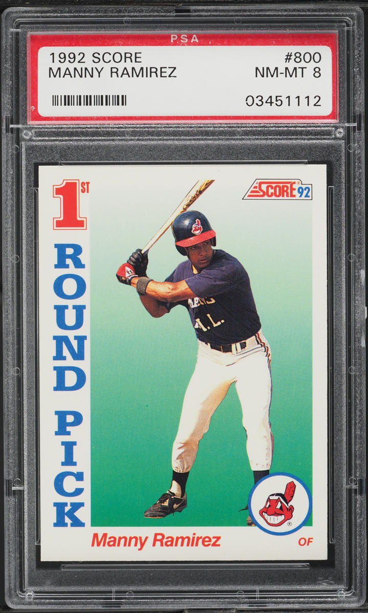 1992 Score Manny Ramirez ROOKIE #800 PSA 8 NM-MT