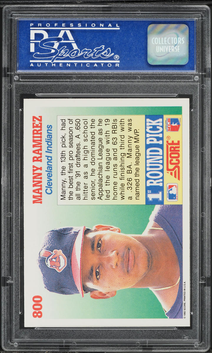 1992 Score Manny Ramirez ROOKIE #800 PSA 8 NM-MT