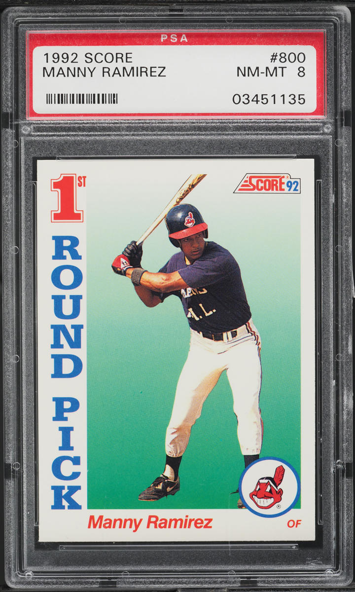 1992 Score Manny Ramirez ROOKIE #800 PSA 8 NM-MT