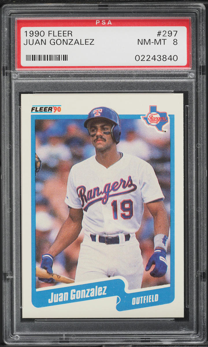 1990 Fleer Juan Gonzalez ROOKIE #297 PSA 8 NM-MT