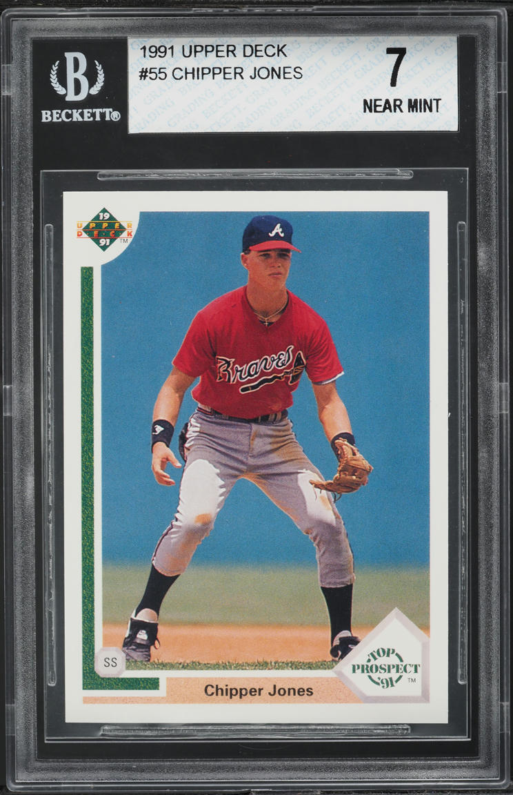 1991 Upper Deck Chipper Jones ROOKIE #55 BGS 7 NRMT