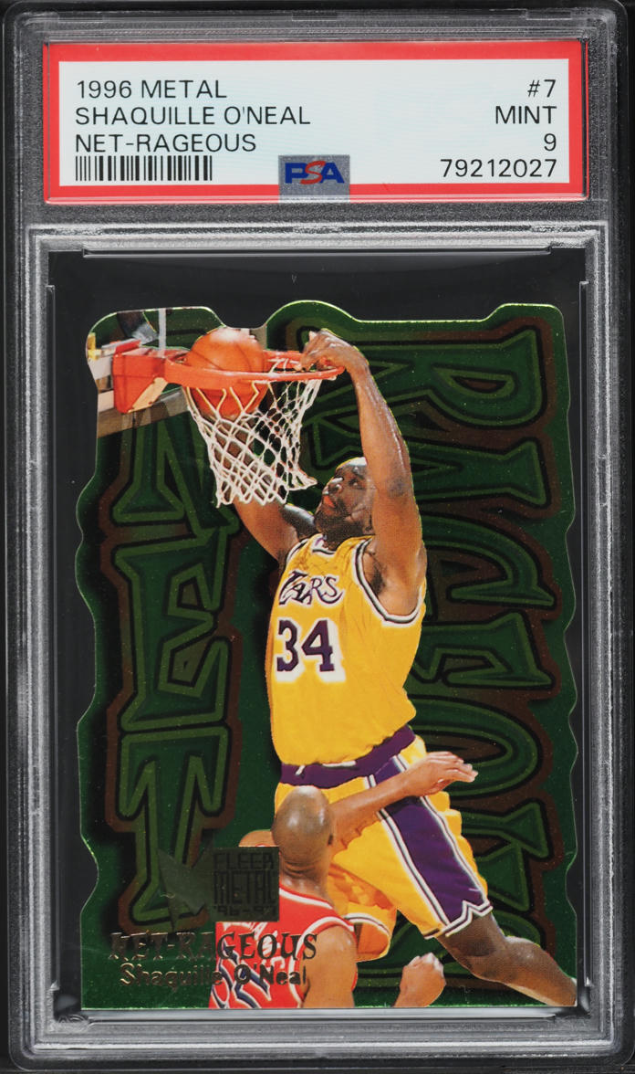 1996 Metal Net-Rageous Die-Cut Shaquille O'Neal #7 PSA 9 MINT