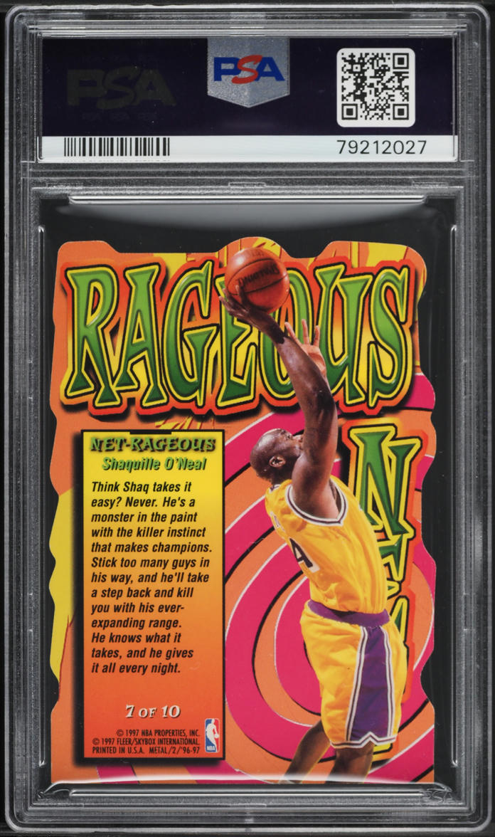 1996 Metal Net-Rageous Die-Cut Shaquille O'Neal #7 PSA 9 MINT