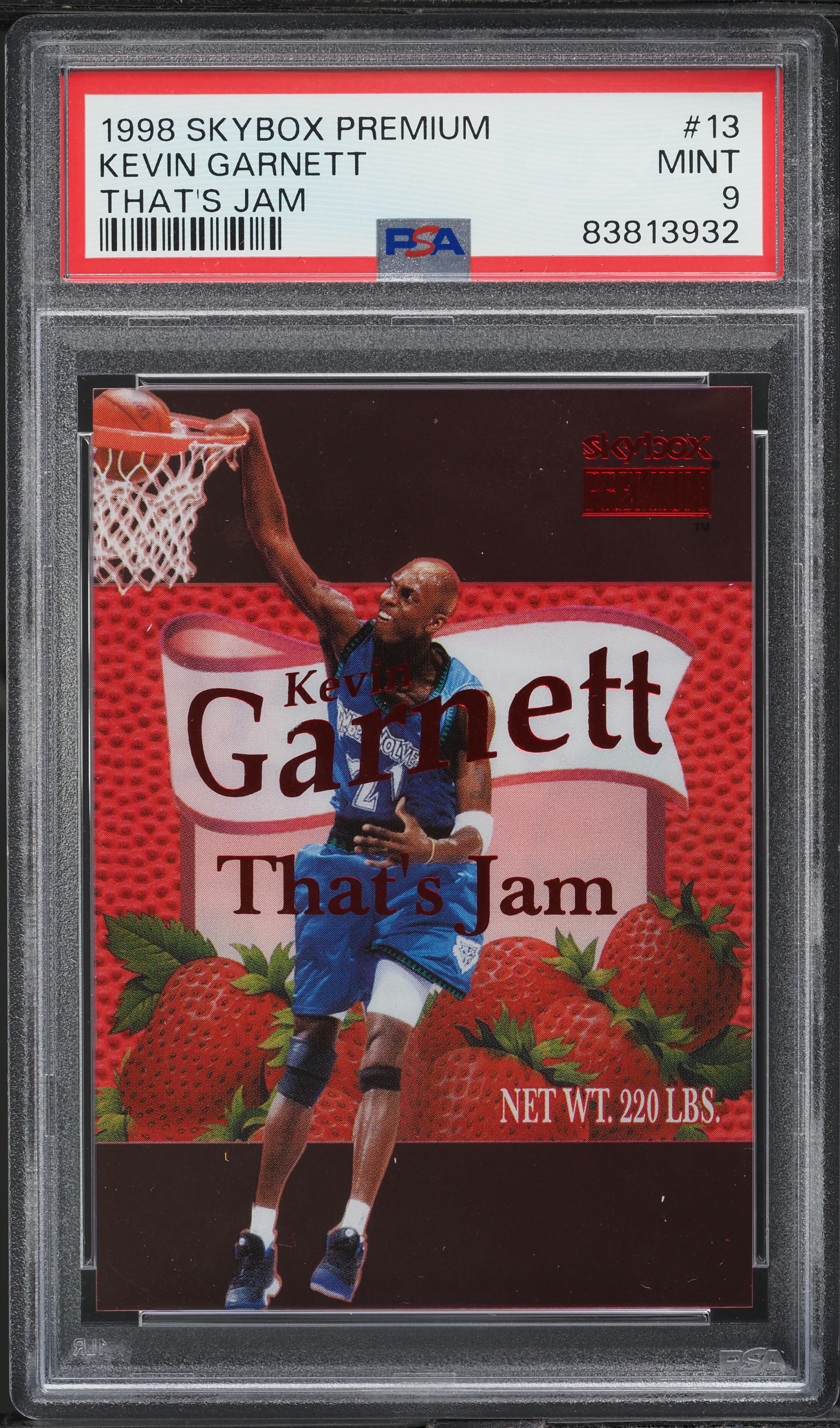 1998 Skybox Premium That's Jam Kevin Garnett #13 PSA 9 MINT on