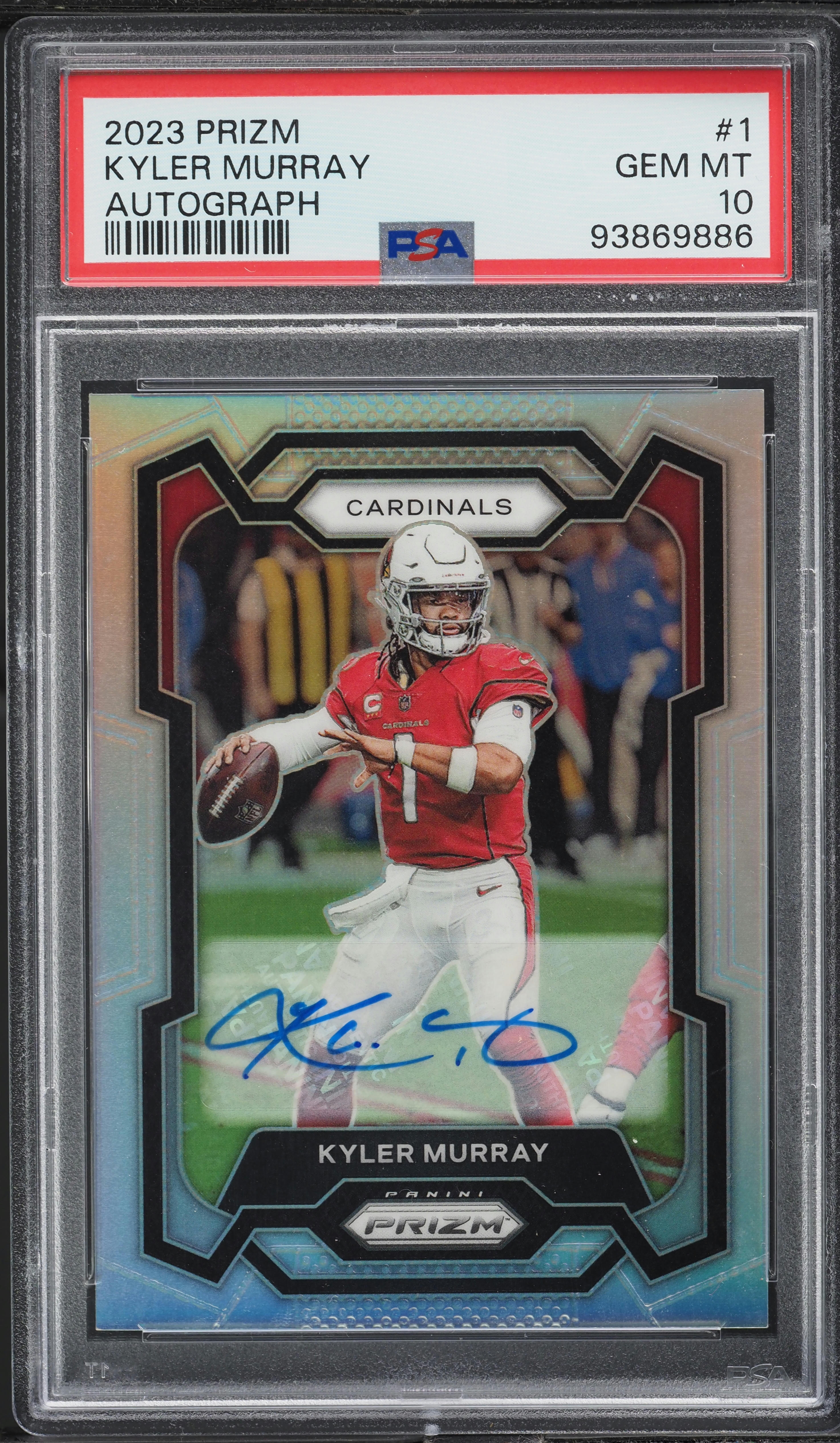 2023 Panini Prizm Silver Kyler Murray AUTO #1 PSA 10 GEM MINT on