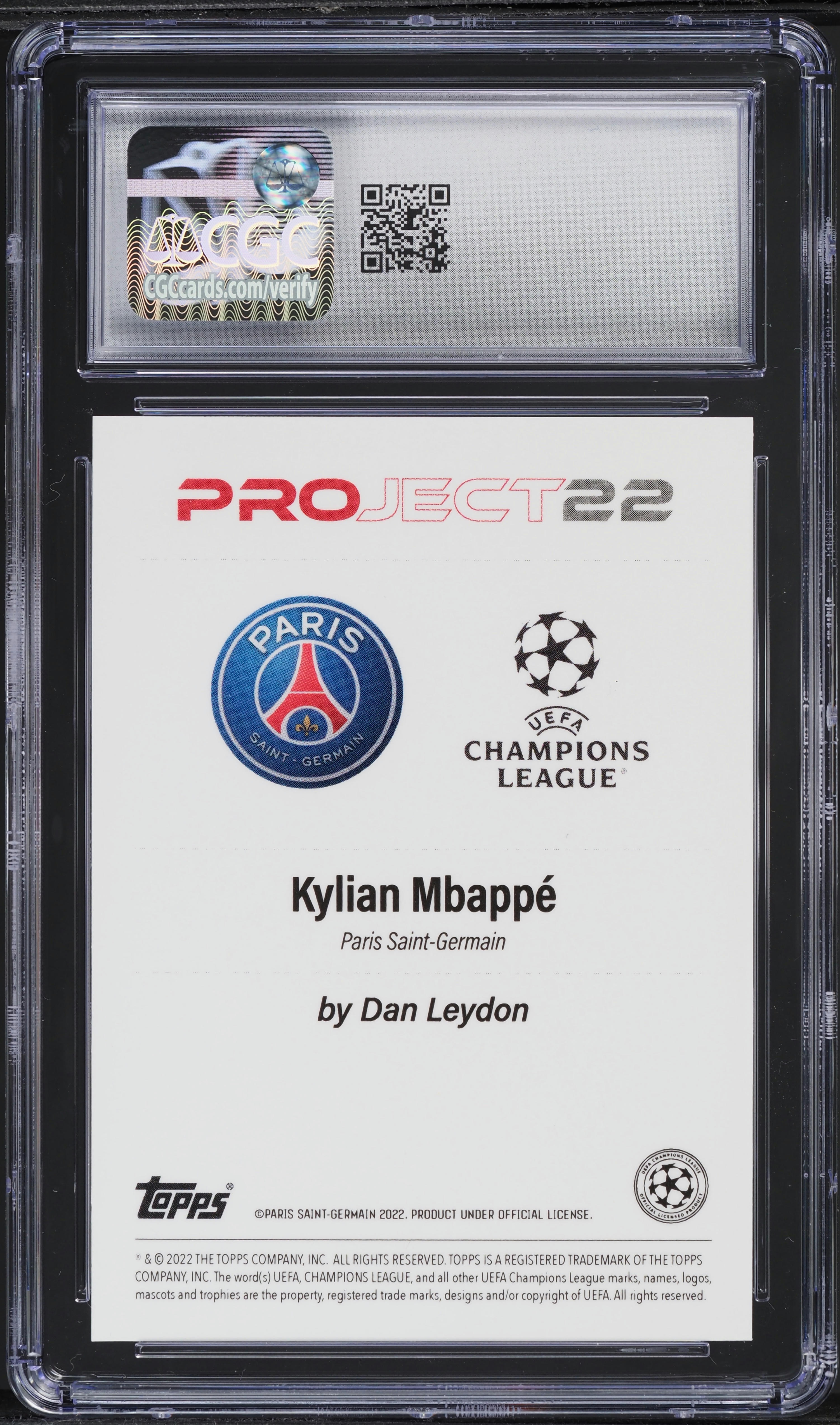 2022 Topps Project 22 UEFA Artist Dan Leydon Kylian Mbappe CGC 10