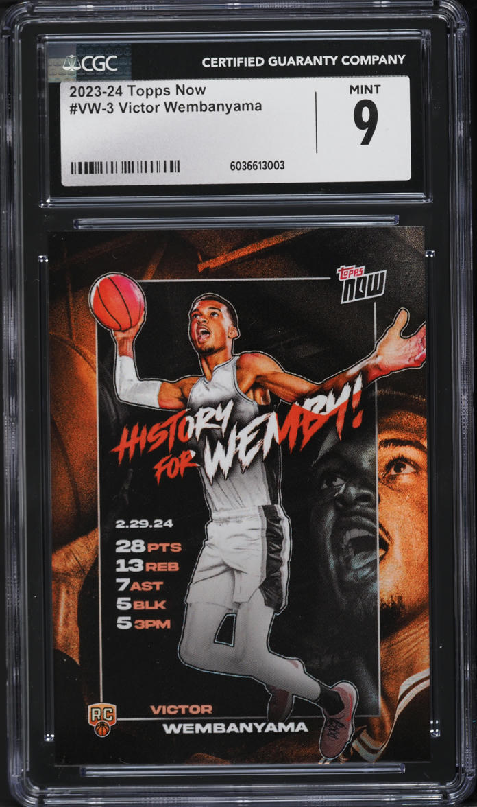 2023 Topps Now Victor Wembanyama ROOKIE #VW-3 CGC 9 MINT