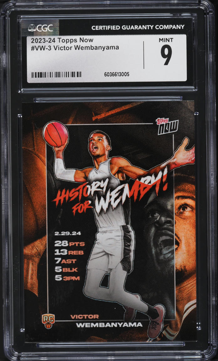 2023 Topps Now Victor Wembanyama ROOKIE #VW-3 CGC 9 MINT