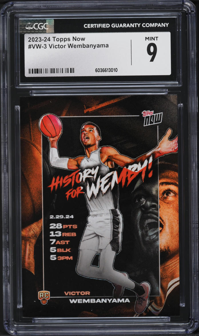 2023 Topps Now Victor Wembanyama ROOKIE #VW-3 CGC 9 MINT