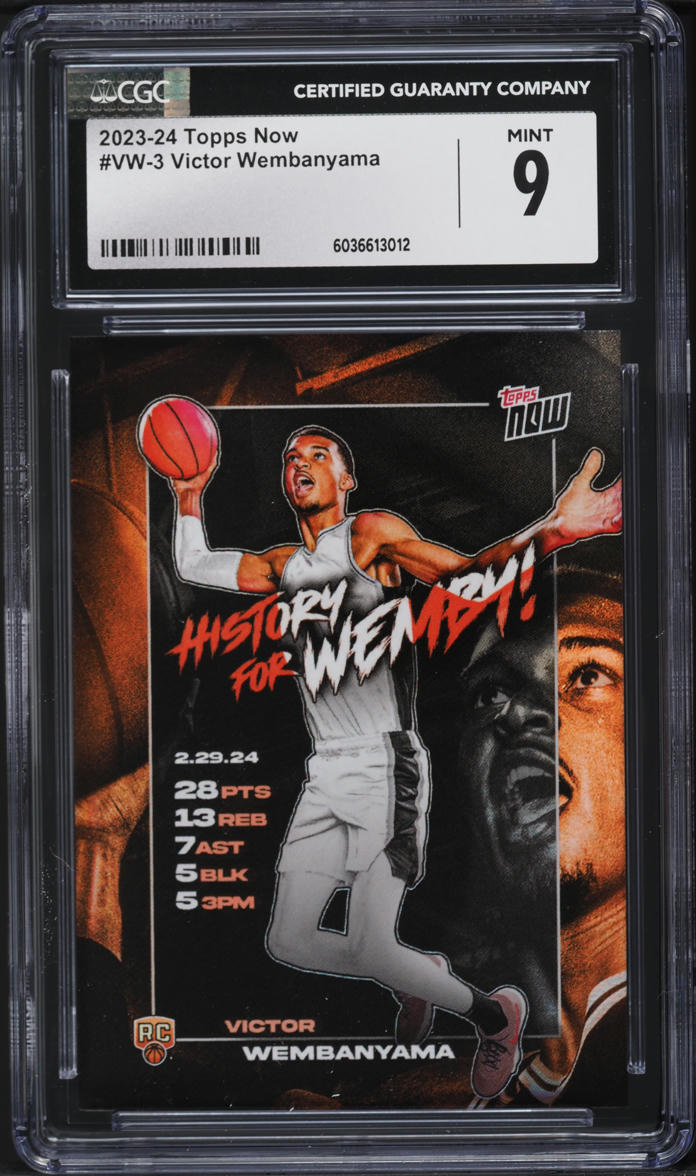 2023 Topps Now Victor Wembanyama ROOKIE #VW-3 CGC 9 MINT