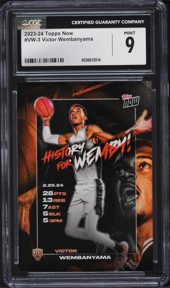 2023 Topps Now Victor Wembanyama ROOKIE #VW-3 CGC 9 MINT