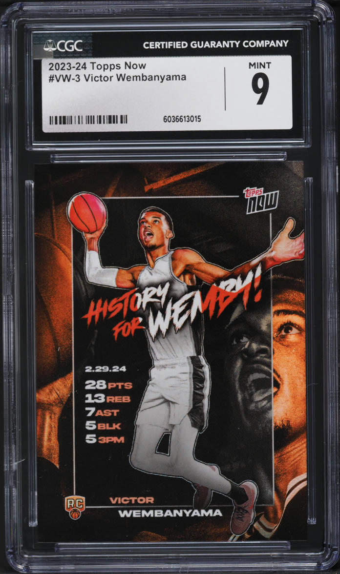2023 Topps Now Victor Wembanyama ROOKIE #VW-3 CGC 9 MINT