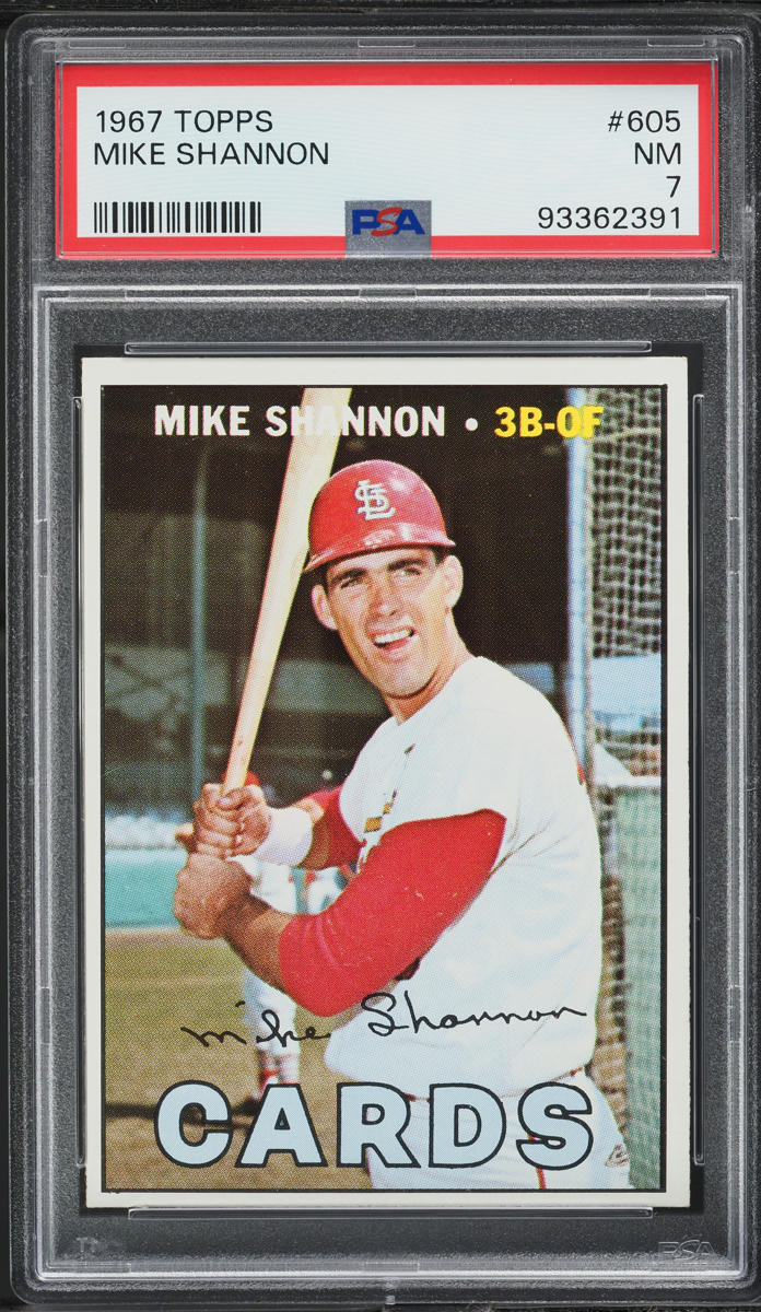 1967 Topps Mike Shannon #605 PSA 7 NRMT