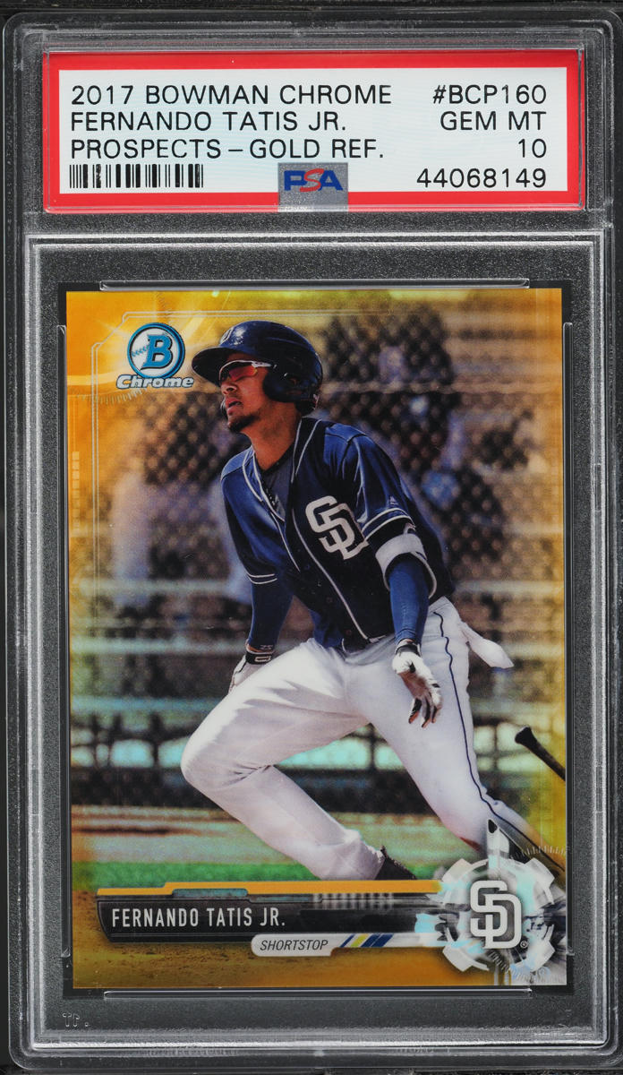 2017 Bowman Chrome Gold Refractor Fernando Tatis Jr. PROSPECT /50 #BCP160 PSA 10