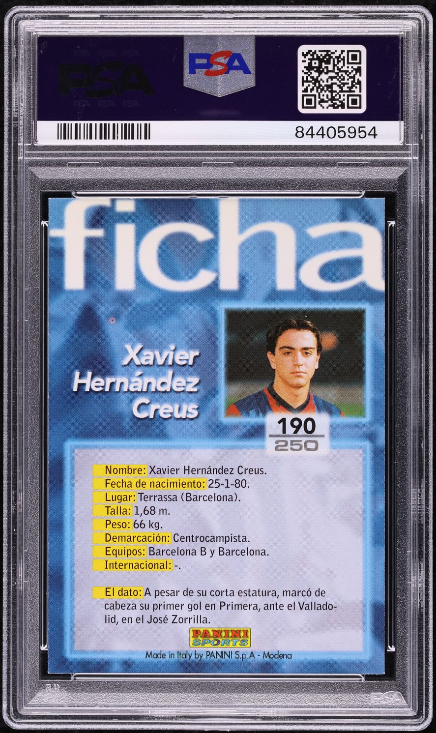 1998 Panini Barca Centenari Xavier Herandez Creus ROOKIE #190 PSA