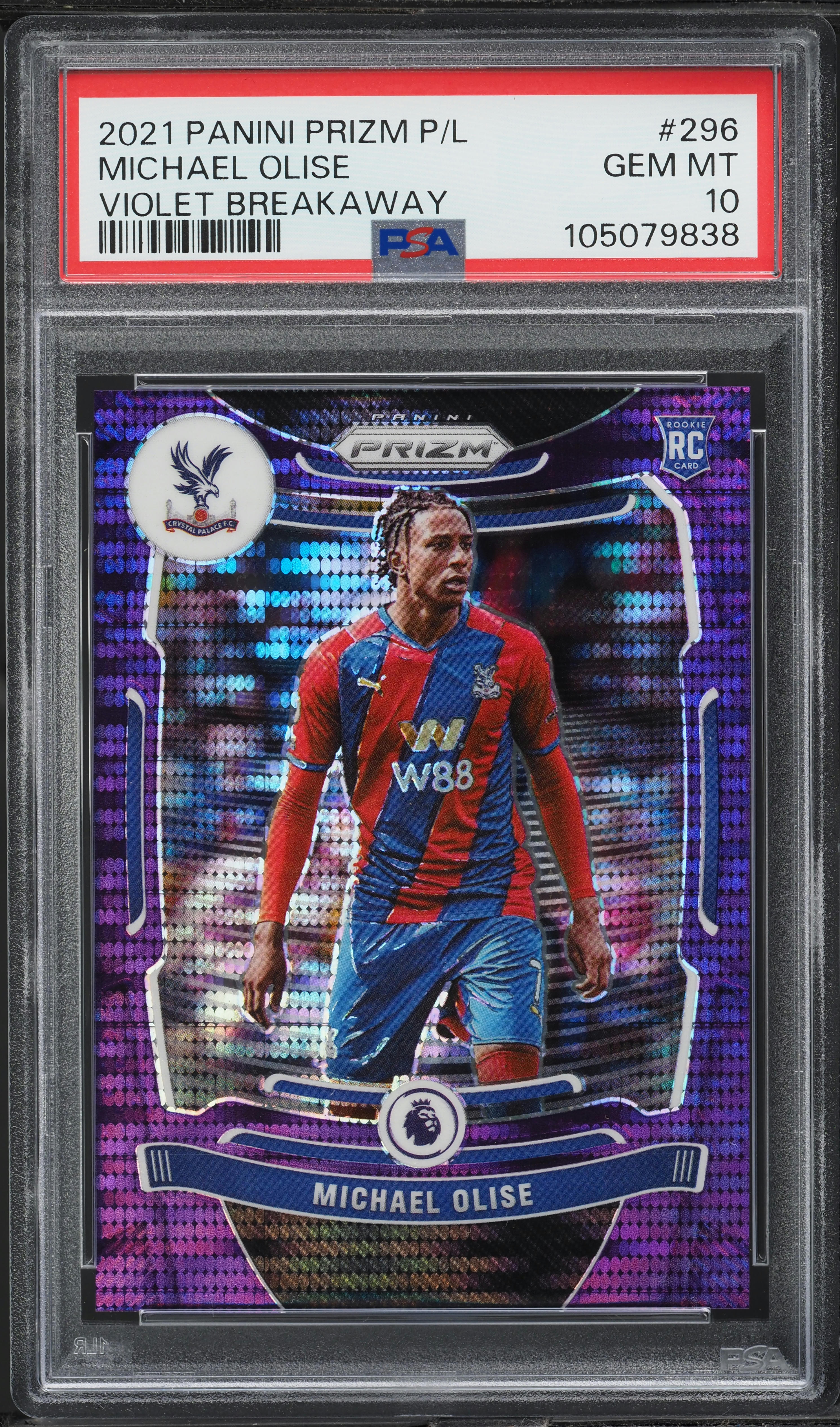 2021 Panini Prizm Premier League Violet Breakaway Michael Olise RC
