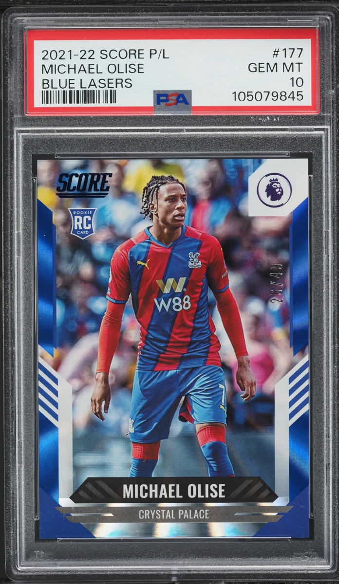 2021 Score Premier League Blue Lasers Michael Olise ROOKIE /49 #177 PSA 10 GEM