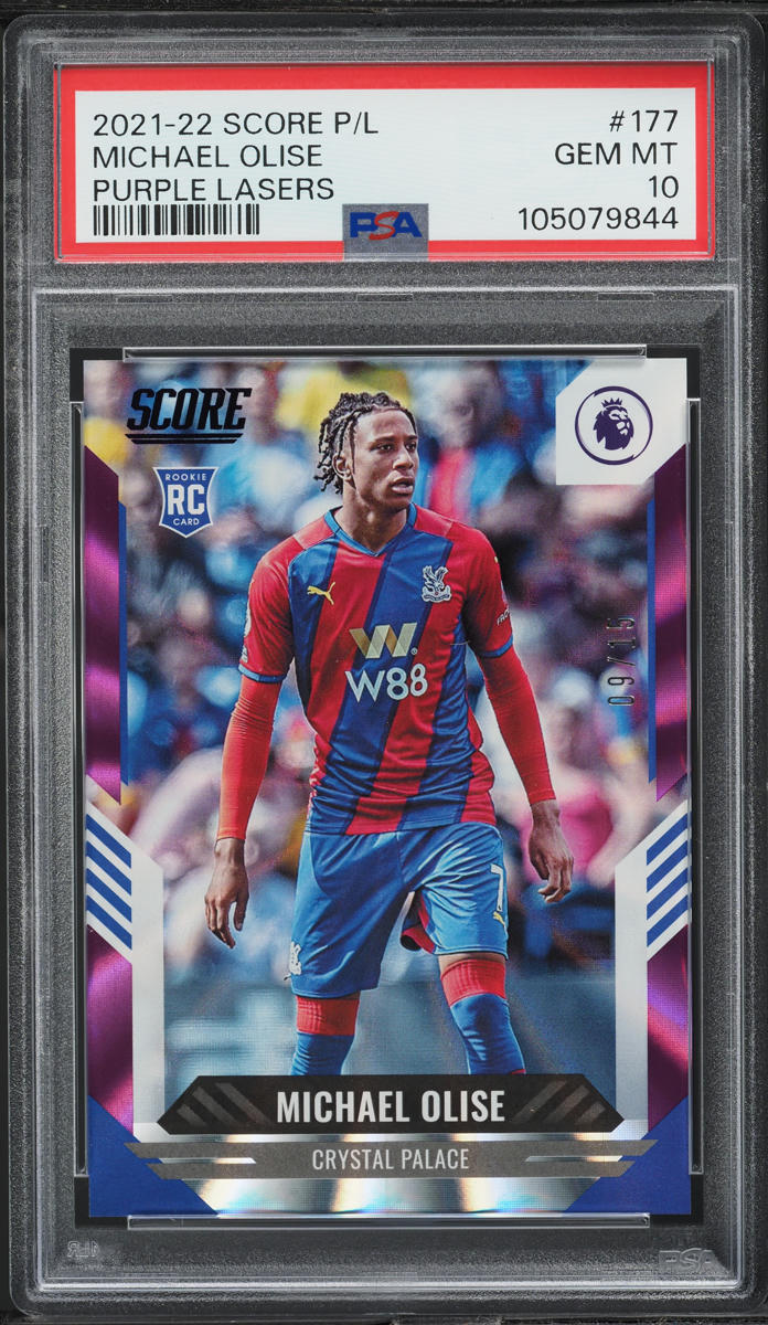 2021 Score Premier League Purple Lasers Michael Olise ROOKIE /15 #177 PSA 10 GEM